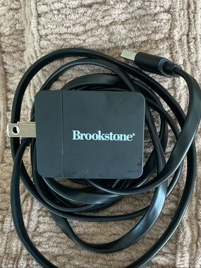 Brookstone Black USB-C Charger with Built-In Cable